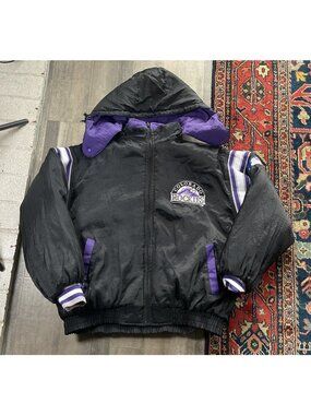 Vintage Colorado Rockies Pro Player Reversible Puffer Jacket MLB Men’s XL 90s
